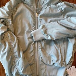 Athleta Light Blue Water Repellant Bomber Jacket